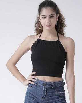 black halter top