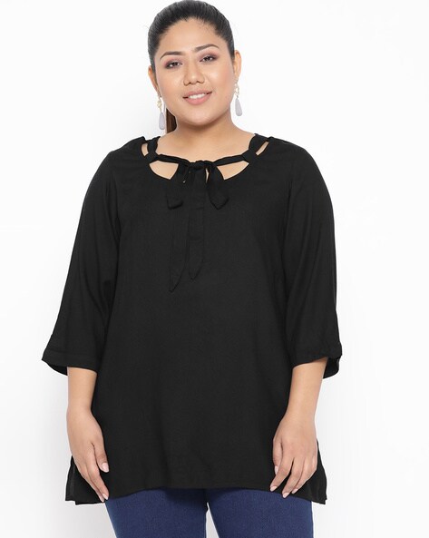 Vinaan Womens Plus Size Solid Rayon Tops, 41% OFF