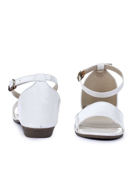 Dressy white flat outlet sandals