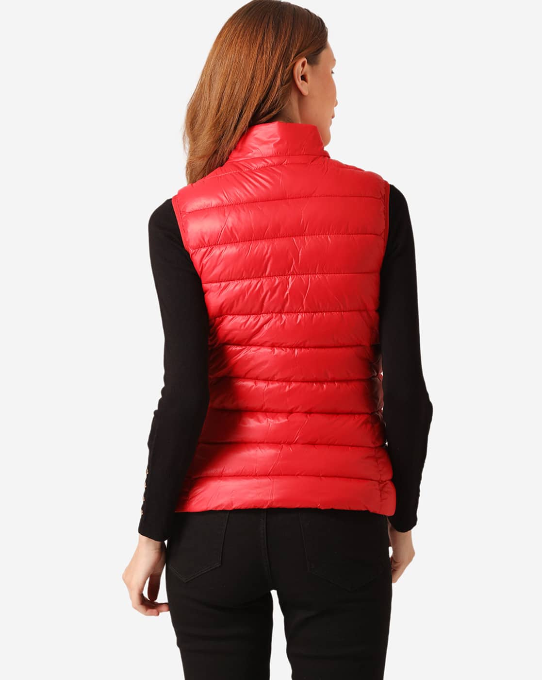 sleeveless red jacket