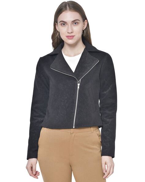black textured jacket womens