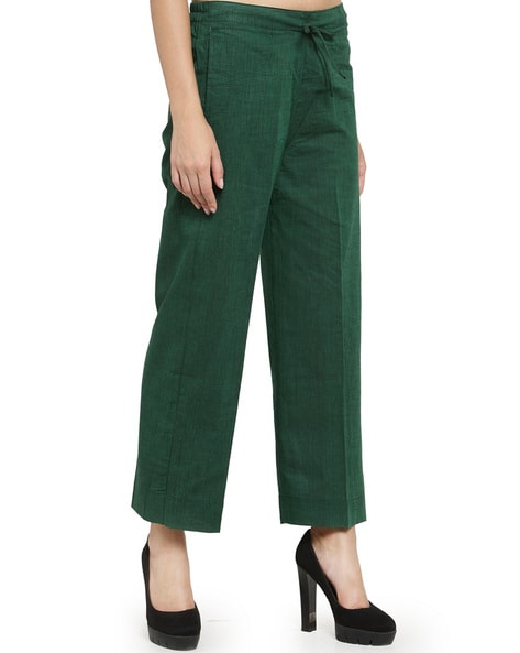 New Womens Marks & Spencer Classic Green Cord Straight Trousers Size 12 Petite