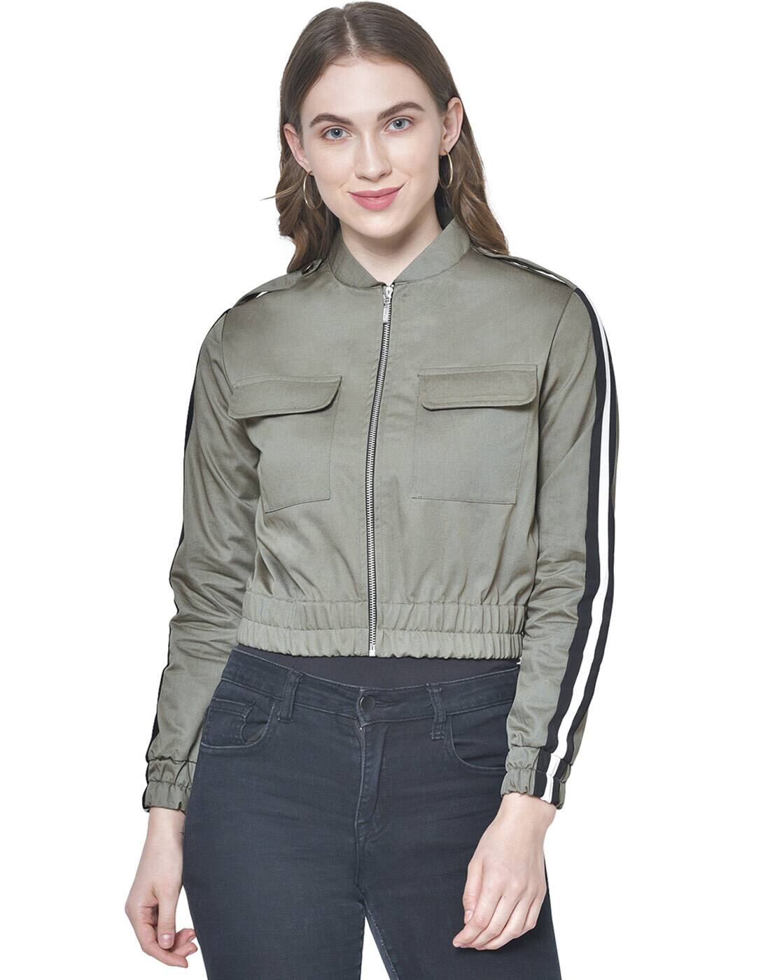 olive cropped jacket