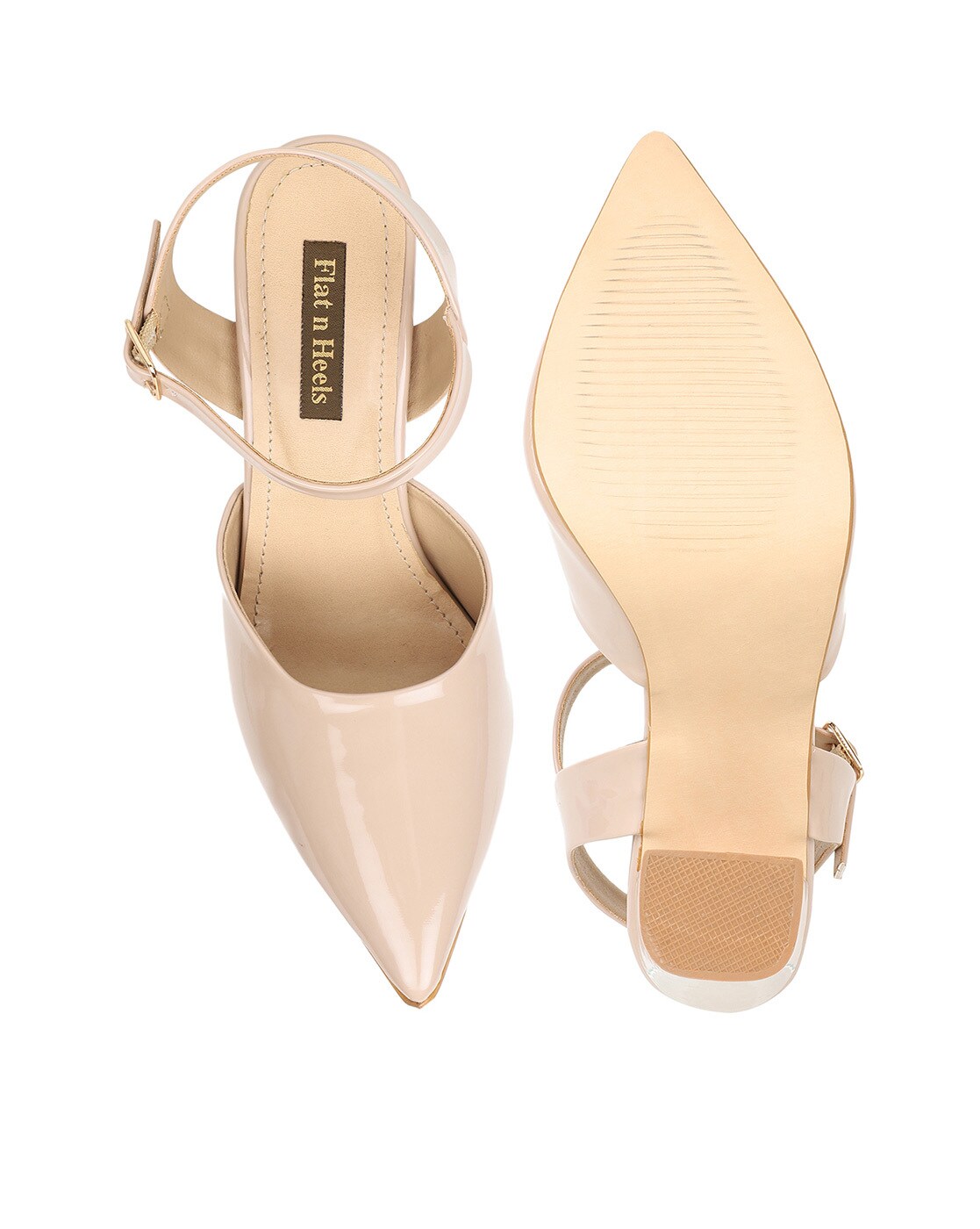 Buy Beige Heeled Sandals for Women by Flat n Heels Online