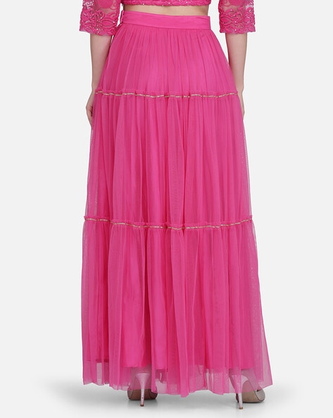 magenta maxi skirt