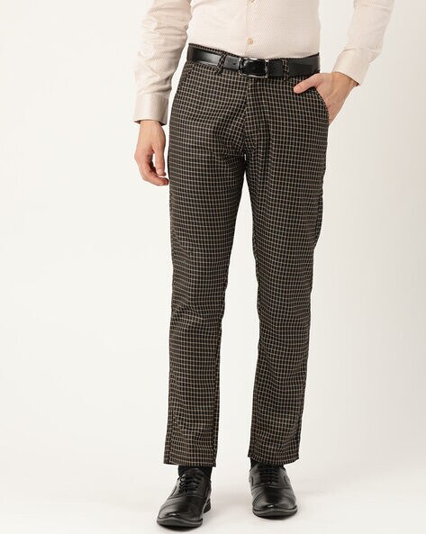 Men's Houndstooth Big and Tall Regular Fit Plaid Checked Dress Pants |  Bublédon