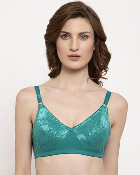 Buy Quttos Green Printed Underwired Lightly Padded Push Up Bra QT BR GORG  HRT GRN 30A - Bra for Women 7697563