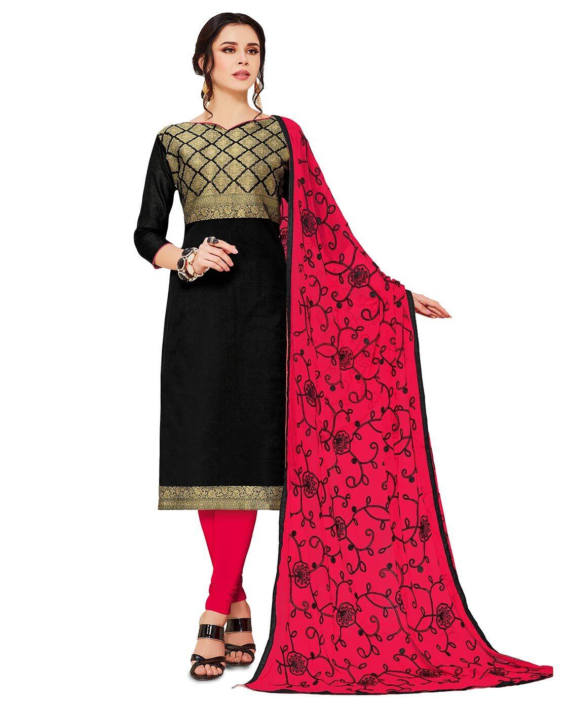 Buy Black Dress Material for Women by 
