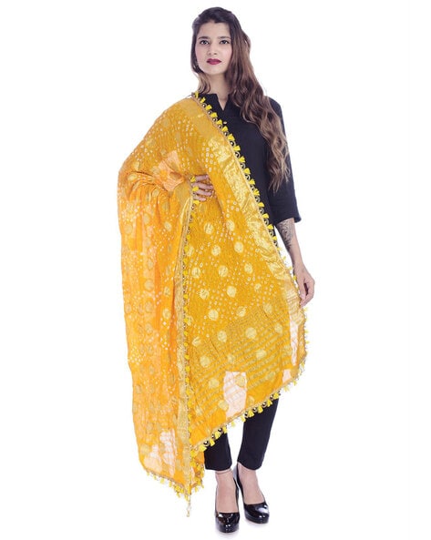 Abstract Print Dupatta with Tassels Price in India