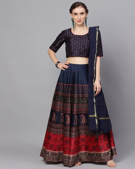 Buy RENVAANI FASHIONWomen's Indian Traditional Unstitched Kanjivaram  Kanchipuram Silk Pure Zari Weaving Lehenga Choli Along With Dupatta Attach  With Unstitch Blouse Piece, Half Saree (HT_54) Online at desertcartCyprus