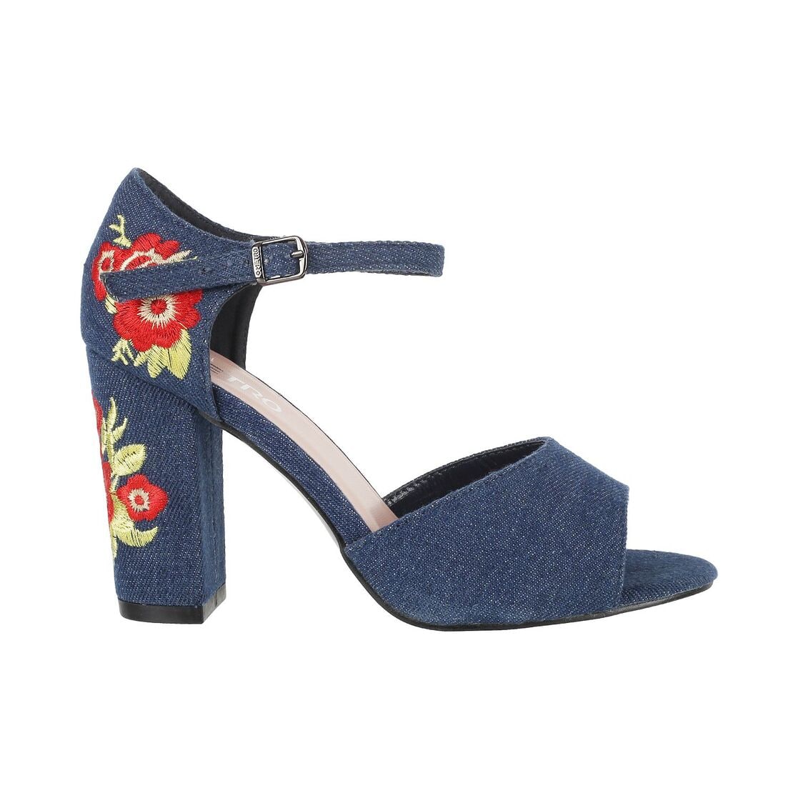 Floral Blue High Heel Sandals Vitamella - - ZAZOO.PL