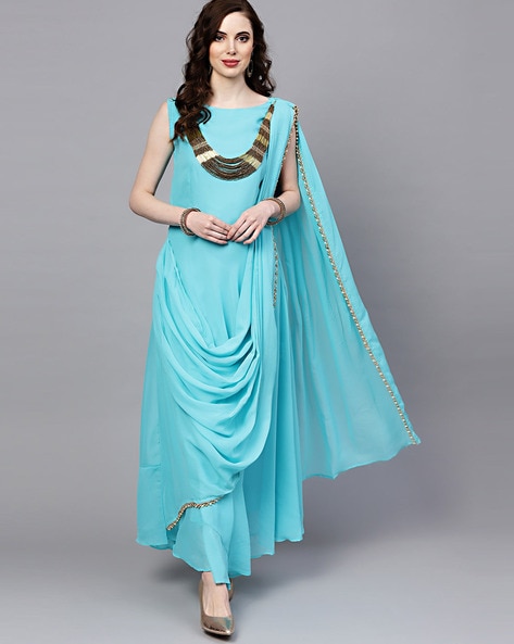 Buy Turquoise Blue Dresses & Gowns for Women by CHHABRA 555 Online |  Ajio.com