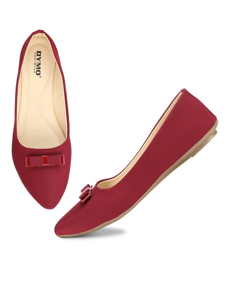 Maroon flat outlet shoes