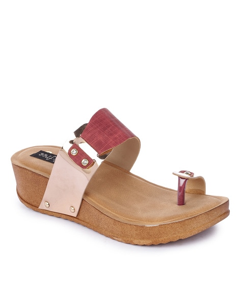 Maroon 2025 wedge sandals