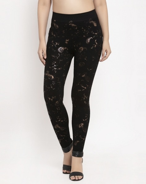 Naomie Olindo's Black Floral Printed Leggings | Big Blonde Hair