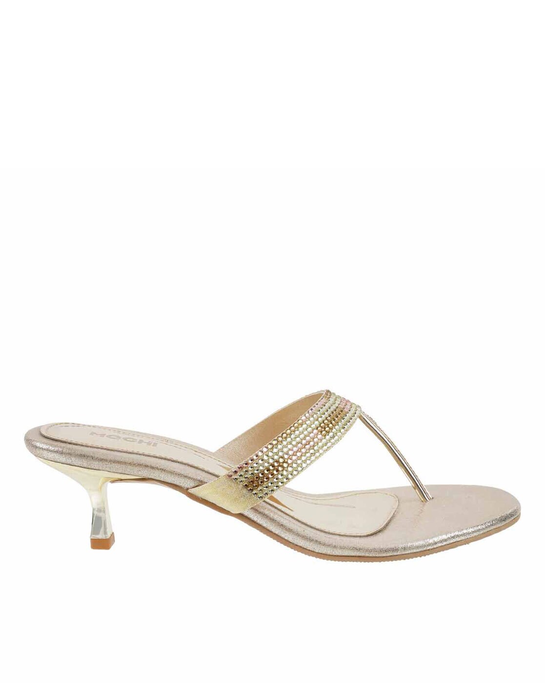 Buy Gold Heeled Sandals for Women by Mochi Online