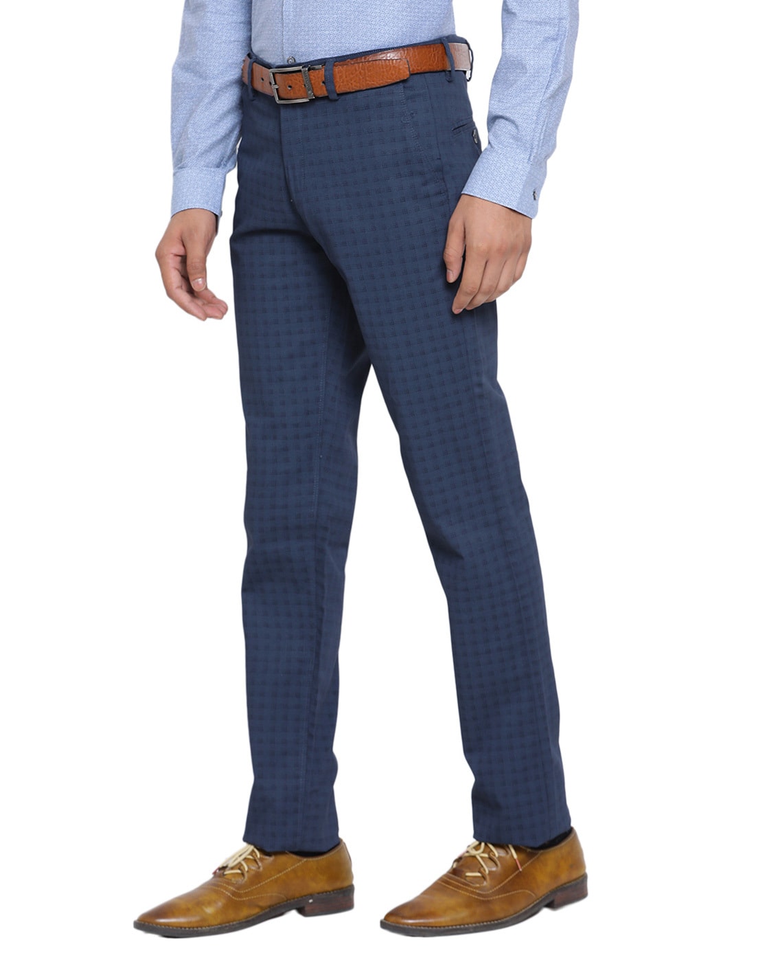 Buy Men Beige Solid Slim Fit Formal Trousers Online - 775682 | Peter England