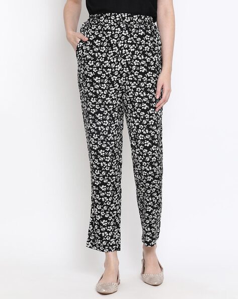 Buy Black  white Trousers  Pants for Women by Shaye Online  Ajiocom