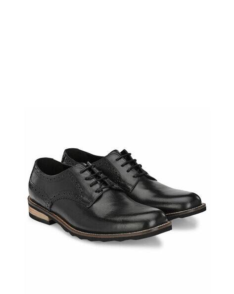 heeled brogues black