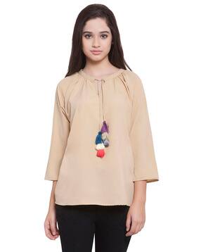 MARTINI Tassels Embellished Full Sleeves Top