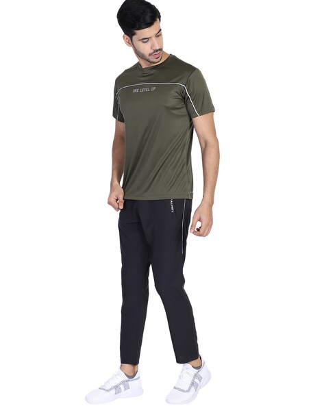 Straight Track Pants with Elasticated Waistband