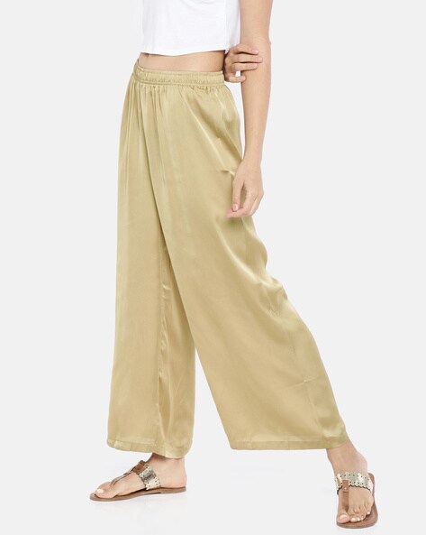 Buy Gold Trousers & Pants for Women by SHARARAT Online | Ajio.com