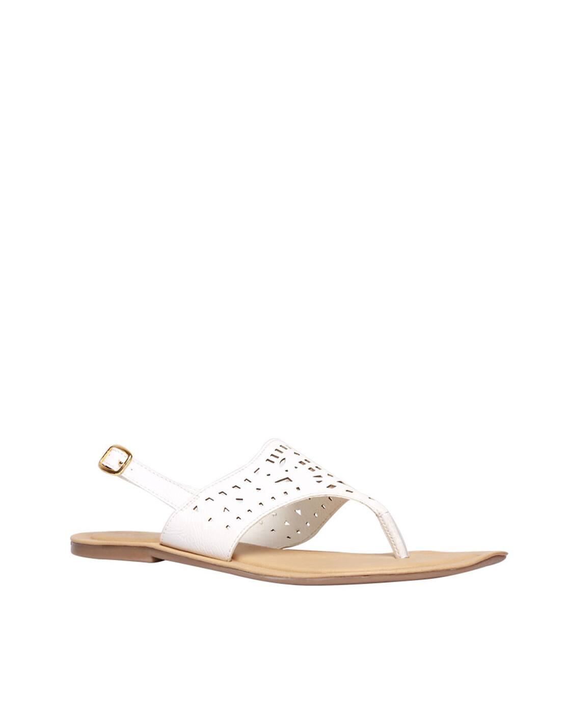 white strap sandals flat