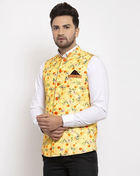 Yellow deals floral jacket