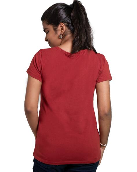 Maroon Tshirts for Women by WW WON NOW 