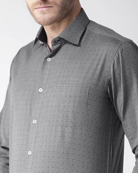PROMONT100% Cotton Club Grey Shirt with Black dots @ Rs 899 : Amazon.in:  Clothing & Accessories