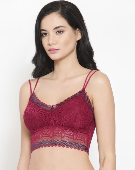 Buy Prettycat Lighty Padded Lace T-Shirt Bra - Red online