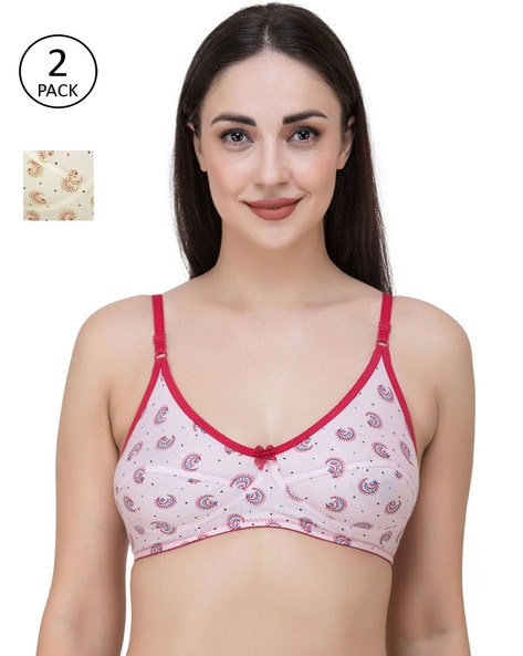 Women cotton non padded bra Net bra for women non padded bra printed bra  cotton bra