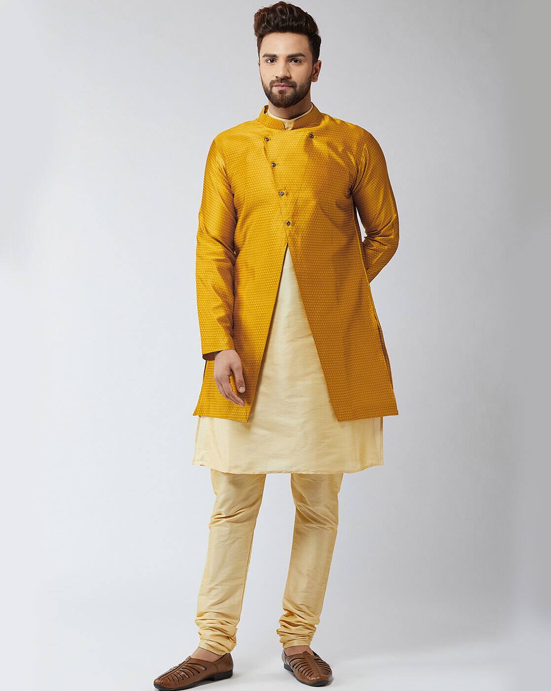 yellow sherwani