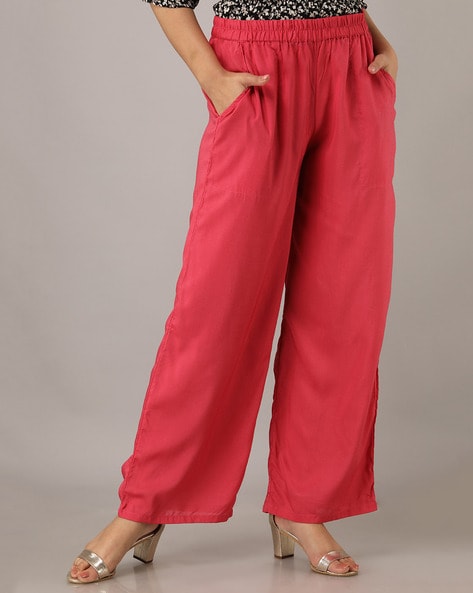 Buy Pink Trousers & Pants for Women by SVARCHI Online