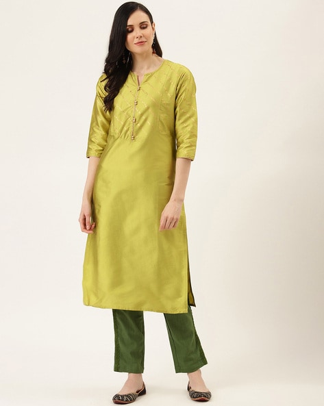 Kurti With Pant And Dupatta|| Kurti With Ankle-length Pants And Dupatta  (Black And White)