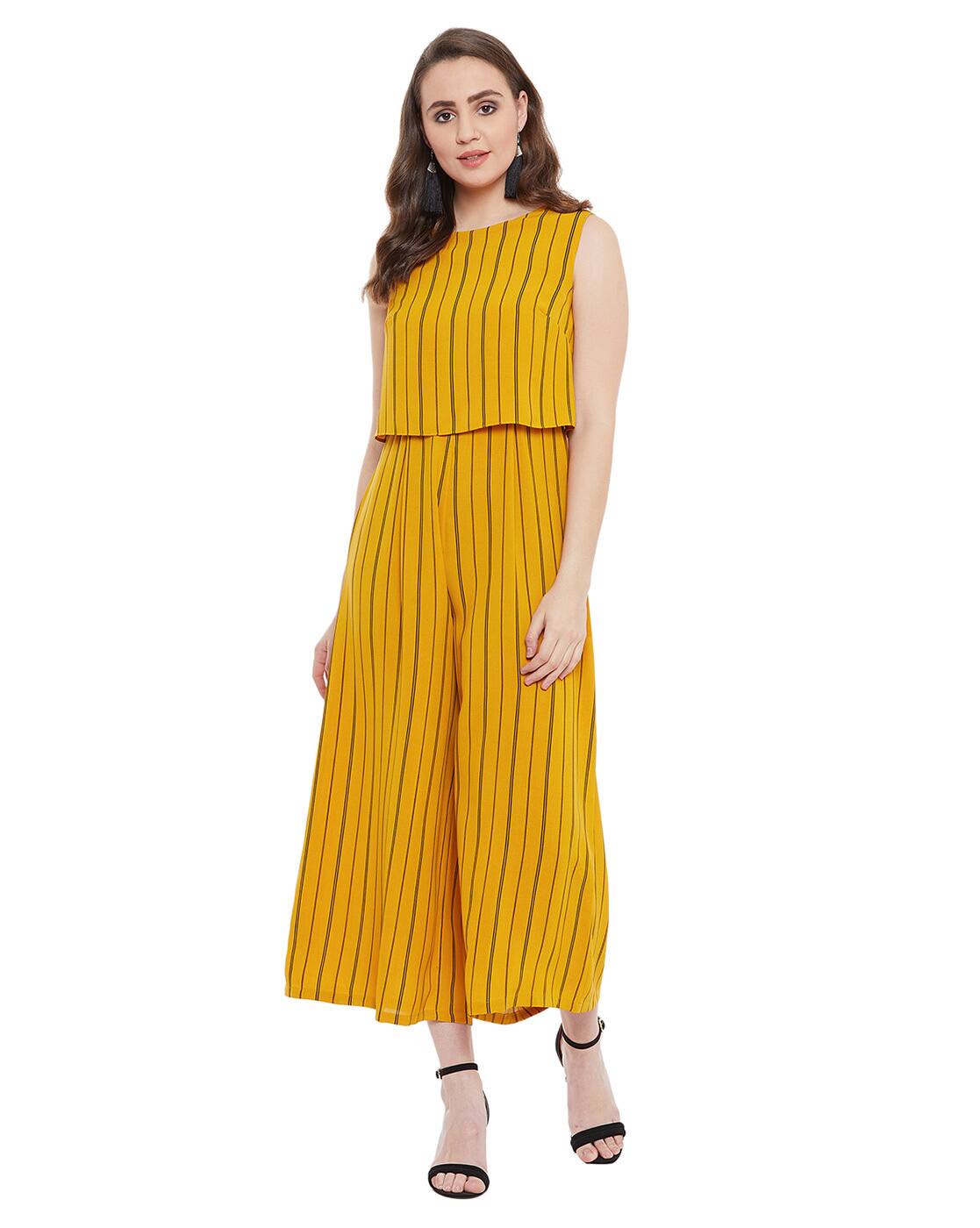 Details more than 75 mustard striped jumpsuit best ceg.edu.vn