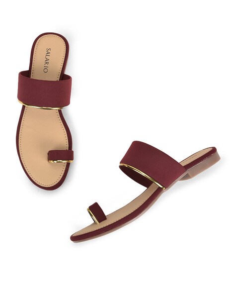 Buy Moon Walk Maroon Flat Sandals for Women Online at Best Prices in India  - JioMart.