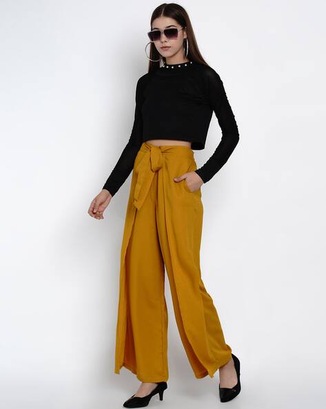 yellow flowy pants