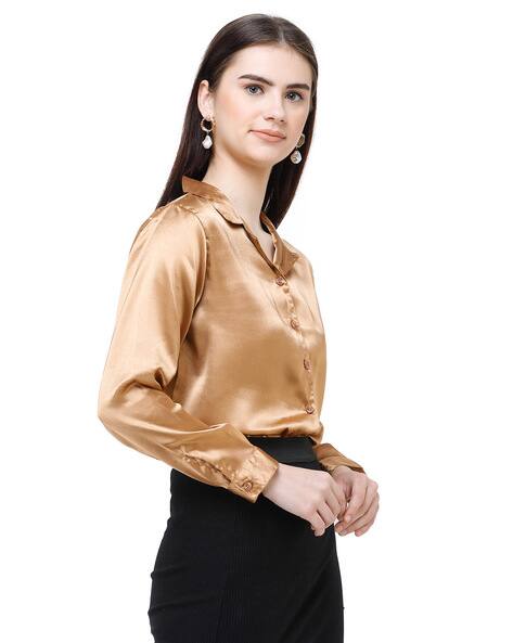 golden satin shirt