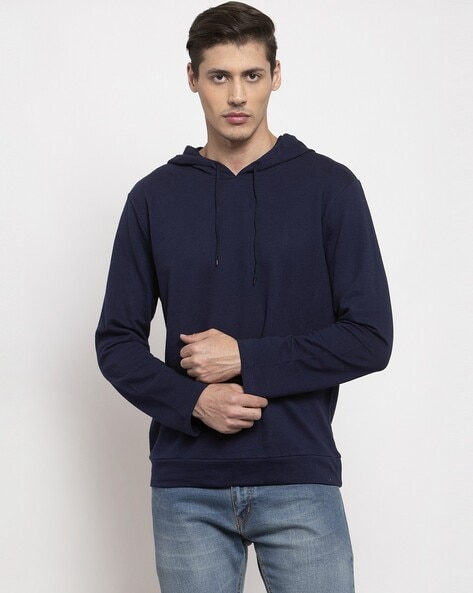 Round neck sales hoodie