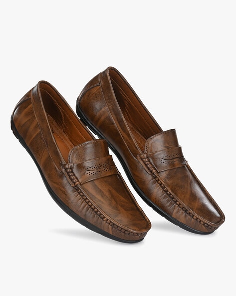 Textured Slip On Loafers 