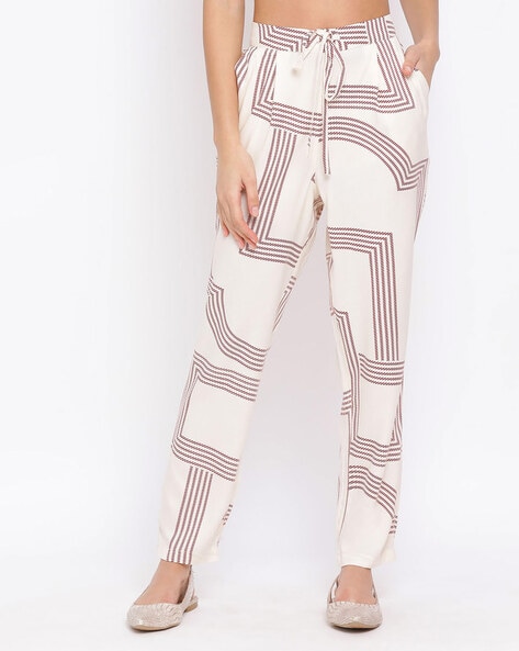 ZARA WOMAN HIGH WAIST PRINTED LINEN BLEND TROUSERS PANTS 3403/015 | eBay