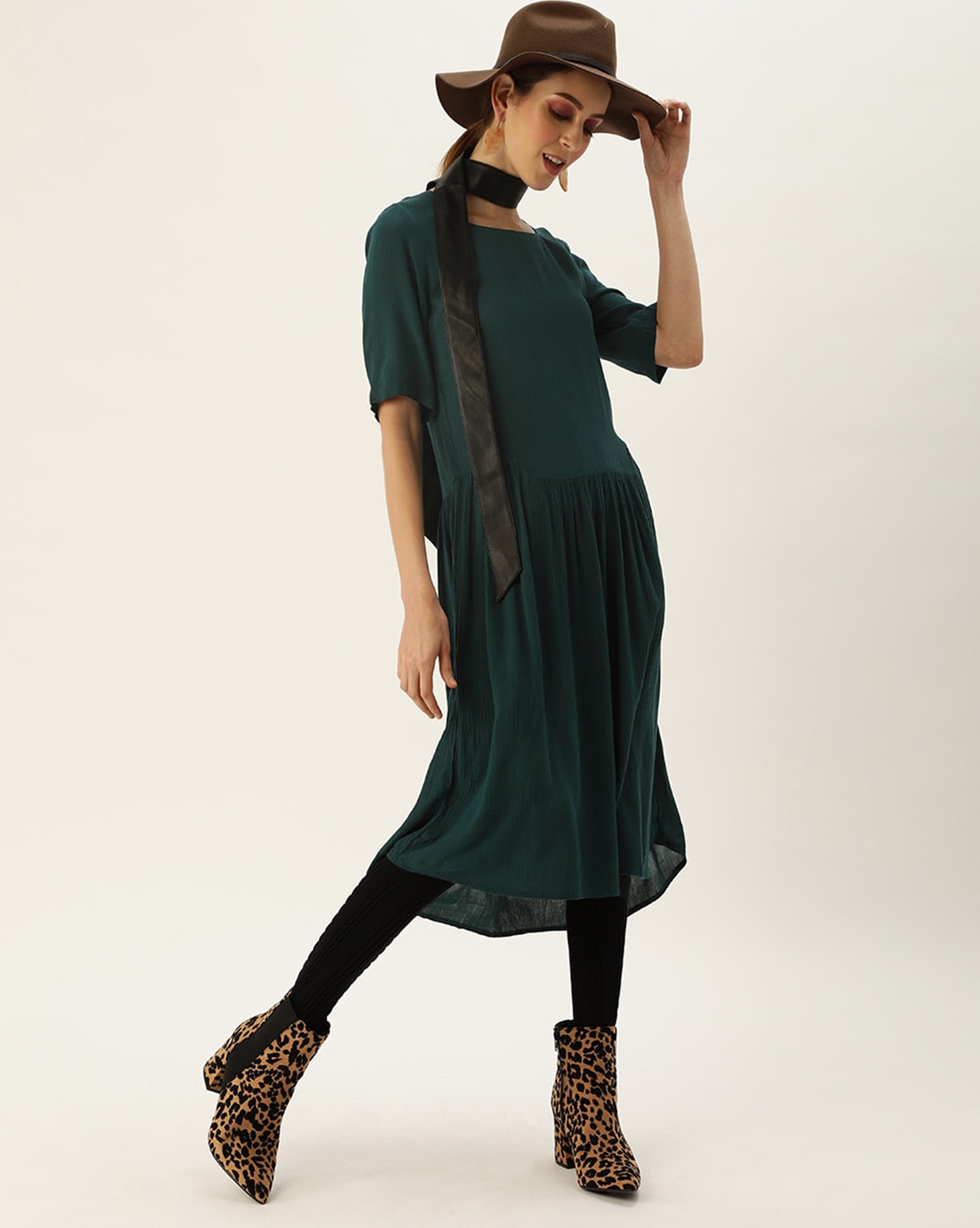 Admired Green Satin Designer Gown WJ43314