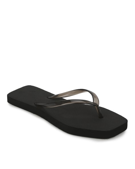 Truffle Collection Textured T-strap Flip-Flops