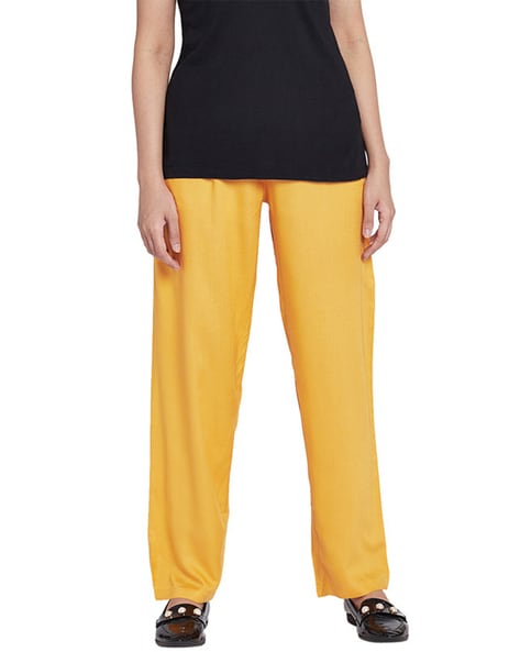 yellow pants with black stripe womens