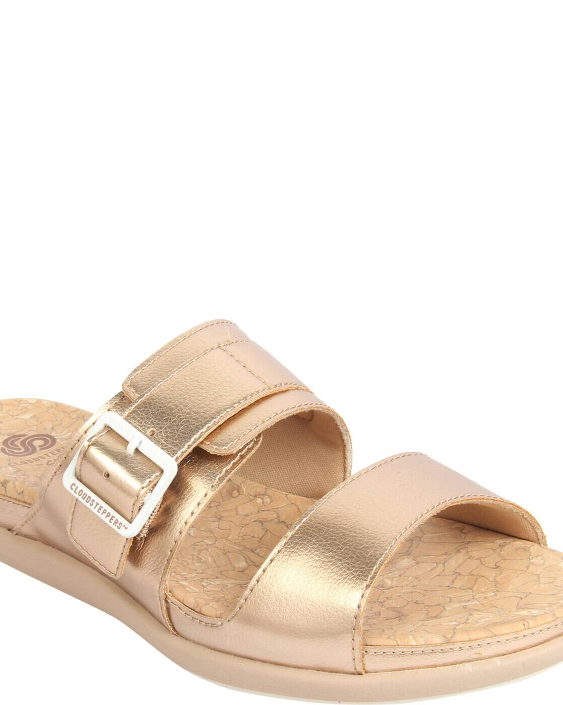 clarks gold flip flops