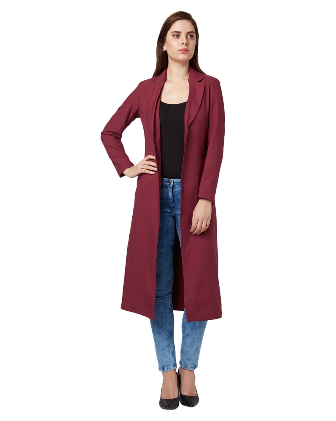 Maroon clearance duster coat