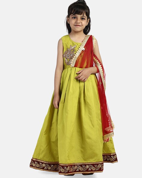 Buy Indya Maroon Sequin Anarkali Dress With Attached Dupatta online