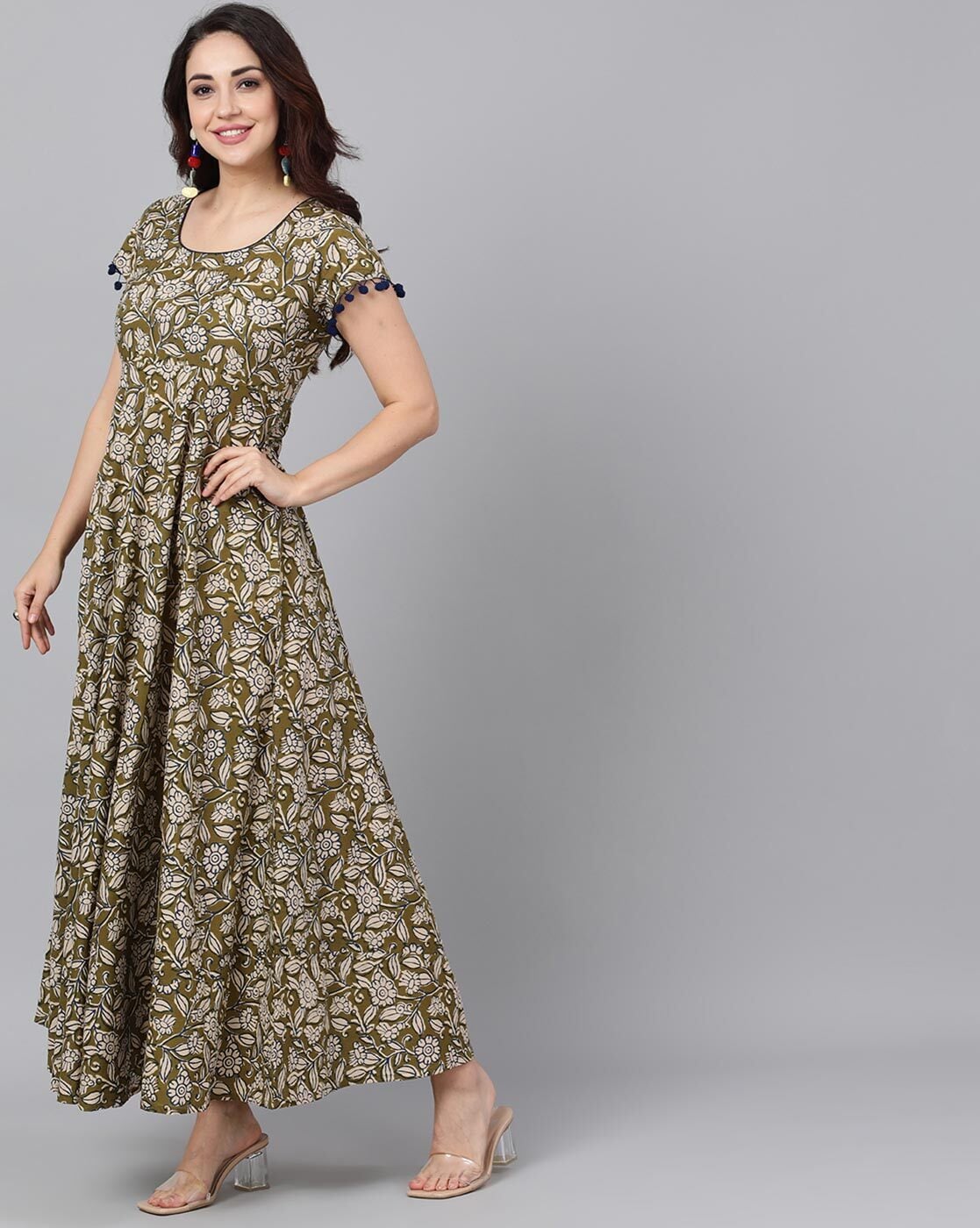Olive Green Dresses for Women by AKS ...
