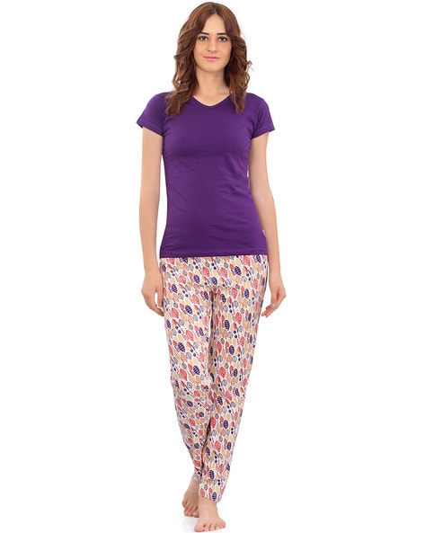 Buy Purple Night LoungeWearSets for Women by Zebu Online Ajio